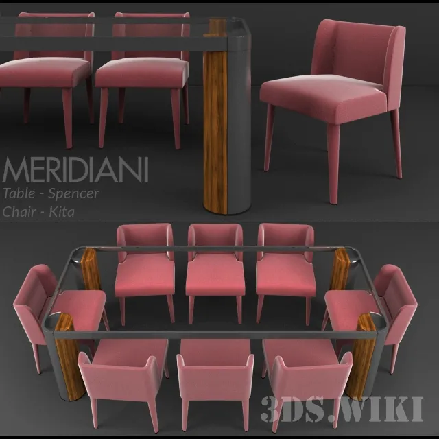 furniture – Spencer Spencer dining table and Kita chairs 3D Model furniture – Spencer Spencer dining table and Kita chairs 3D Model