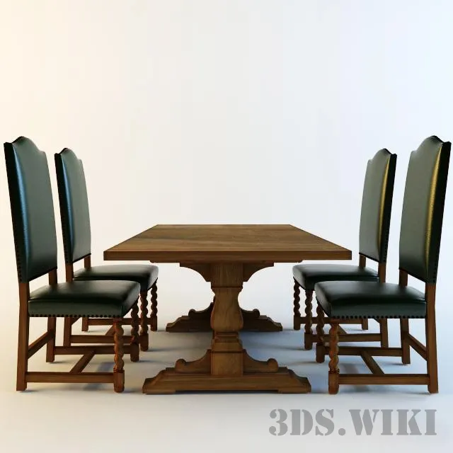 furniture – Stikley table and chairs 3D Model furniture – Stikley table and chairs 3D Model