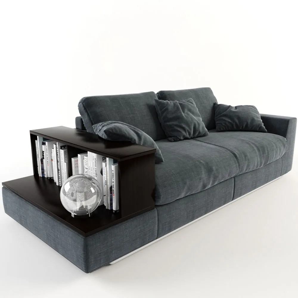 furniture – Stylish sofa with bookshelf 3D Model