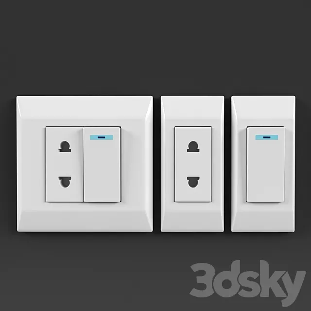 Furniture switches. sockets 3DModel Furniture switches. sockets 3DModel