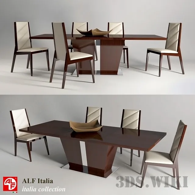furniture – Table and Chair Alf Italia – Italian set 3D Model