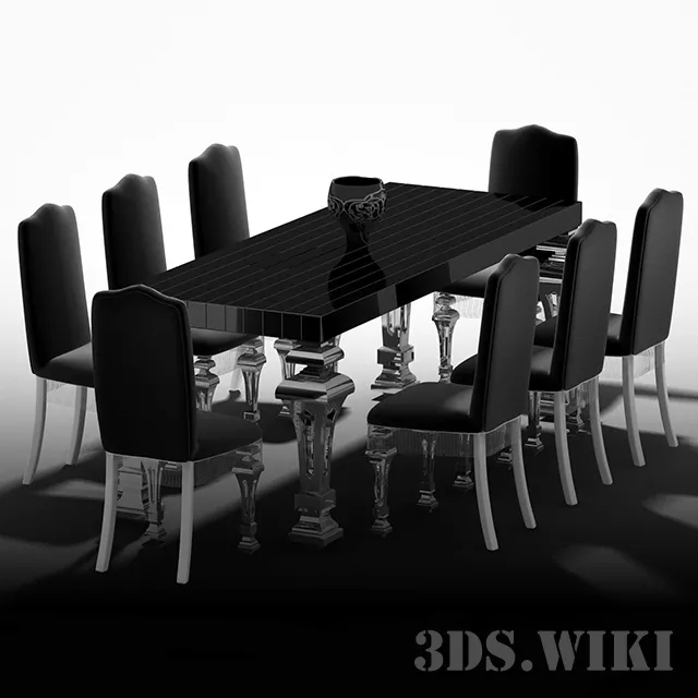 furniture – Table and Chair Cornelio Cappellinii – Tavolo 900A + Сedia Neoclassika 3D Model