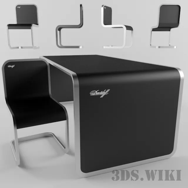 furniture – Table and chair Davidoff 3D Model