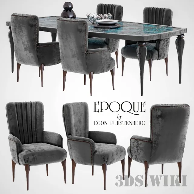 furniture – Table and Chair Epoquesalotti Pantelleria 3D Model