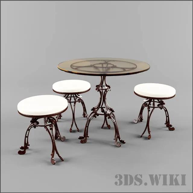 furniture – Table and chair – forging 3D Model