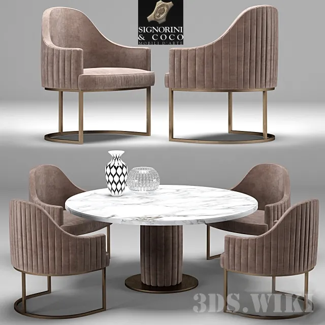 furniture – Table and Chair Isabel-Byron Signorini & Coco 3D Model