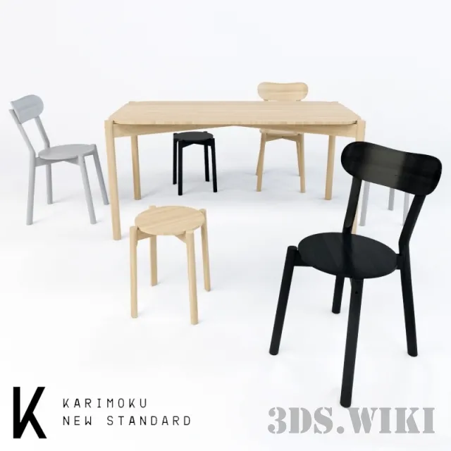 furniture – Table and Chair KARIMOKU NEW STANDARD 3D Model