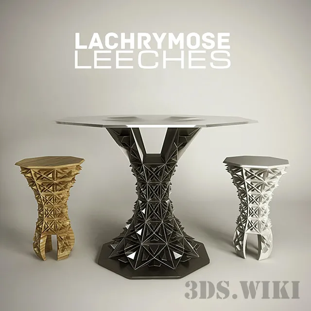 furniture – Table and Chair Lachrymose Leeches Set 3D Model