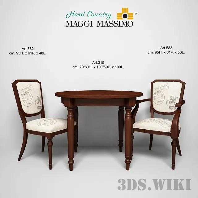 furniture – Table and Chair Maggi Massimo Art.315 and Art.383 3D Model