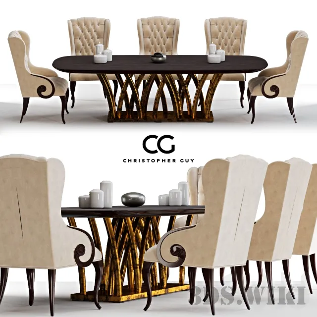 furniture – Table and Chair Rain Forest & Elysées by Christopher Guy 3D Model furniture – Table and Chair Rain Forest & Elysées by Christopher Guy 3D Model