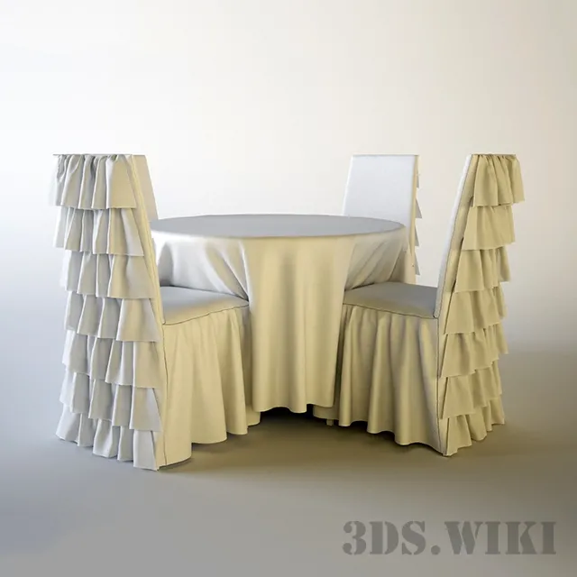 furniture – Table and chair with cover 3D Model