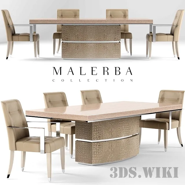 furniture – Table and Chairs Malerba 3D Model