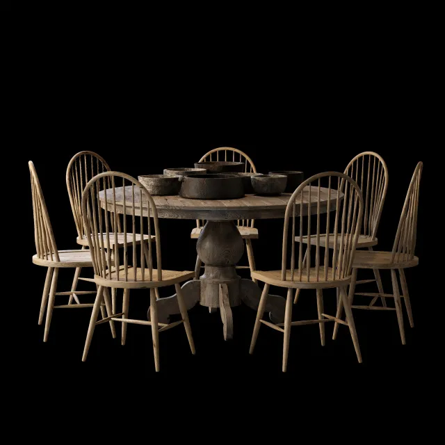 furniture – Table & chairs 009 3D Model