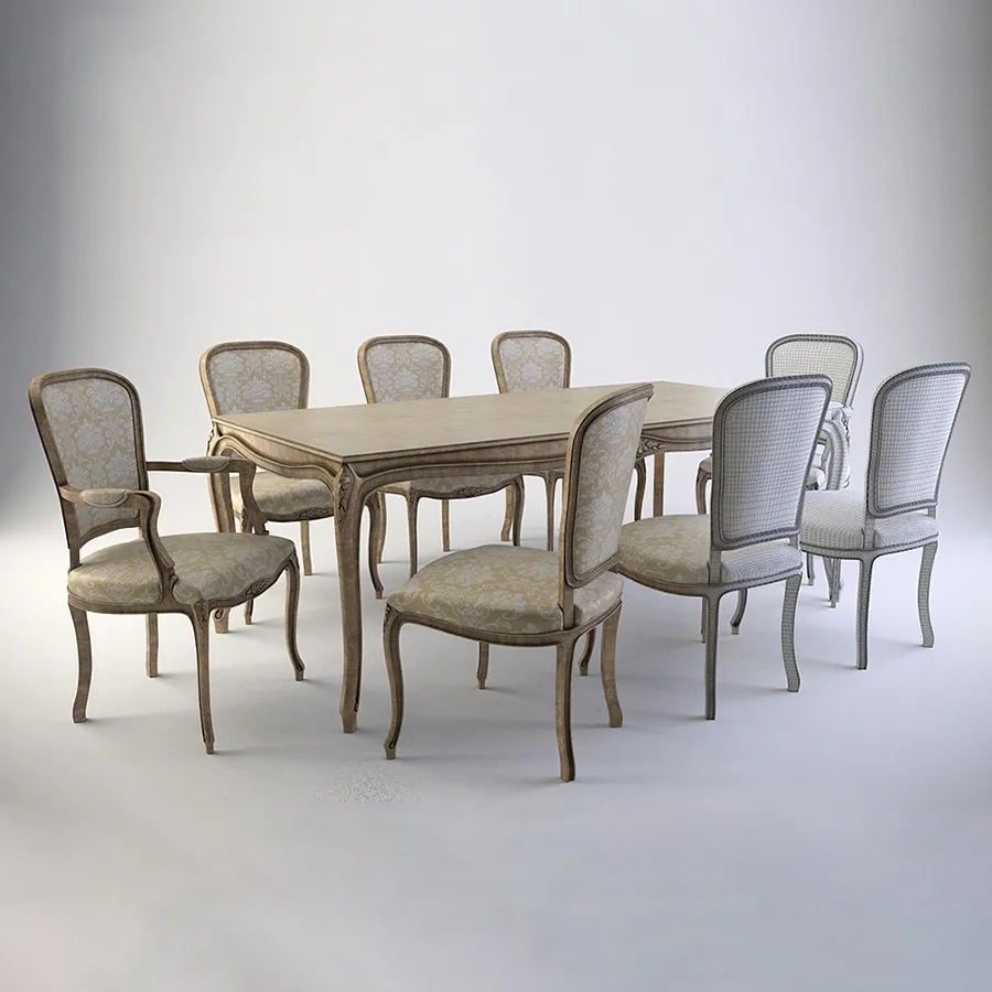 furniture – Table & chairs 010 3D Model
