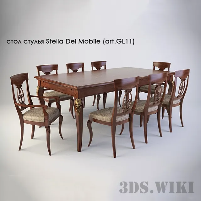 furniture – Table chairs Stella Del Mobile (art.GL11) 3D Model furniture – Table chairs Stella Del Mobile (art.GL11) 3D Model