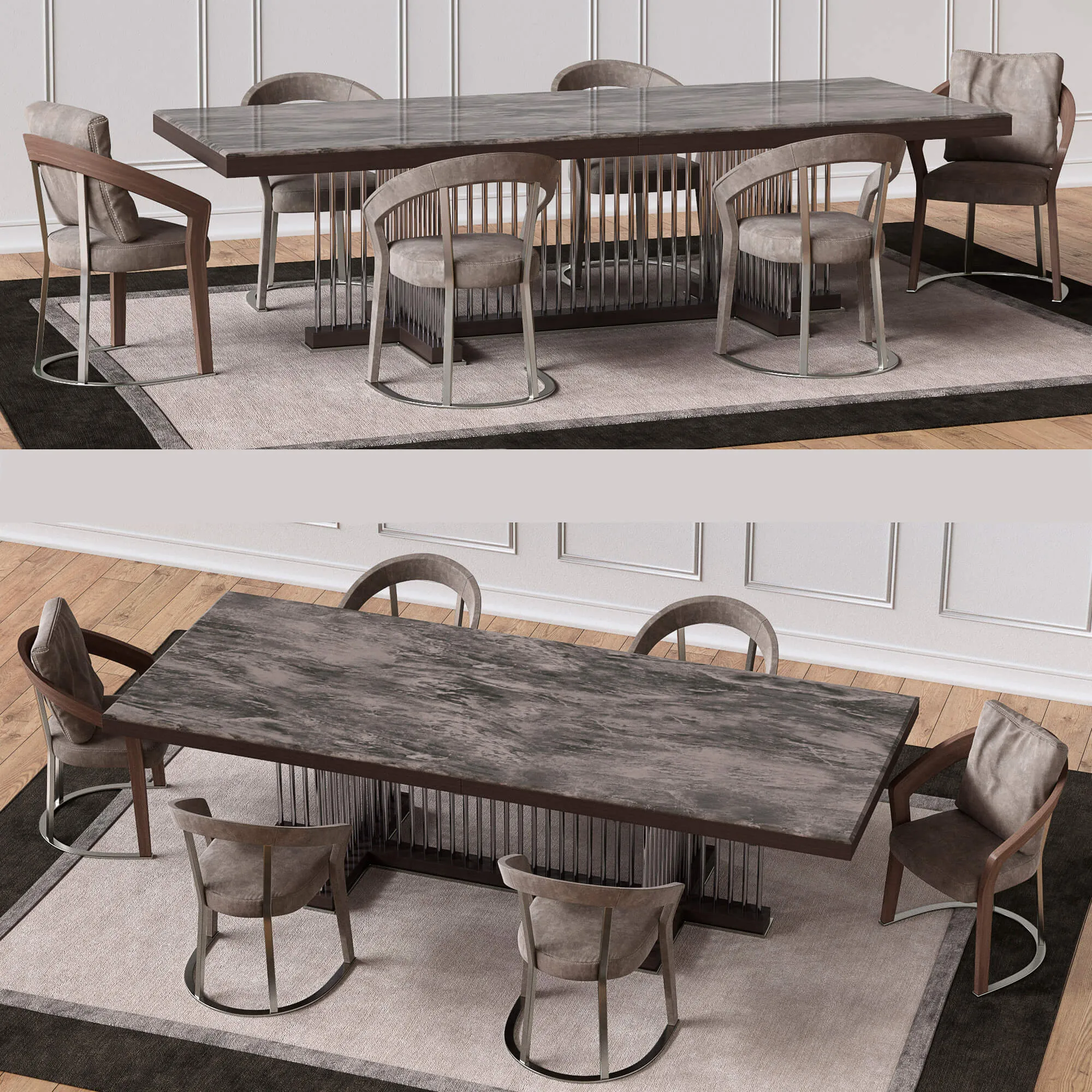 furniture – Table with chairs 008 3D Model