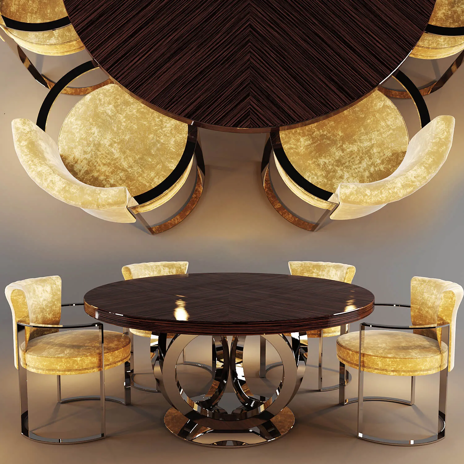 furniture – Table with chairs 07 3D Model