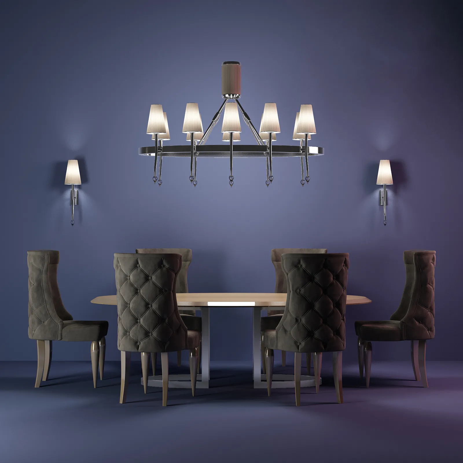 furniture – Table with chairs 08 3D Model