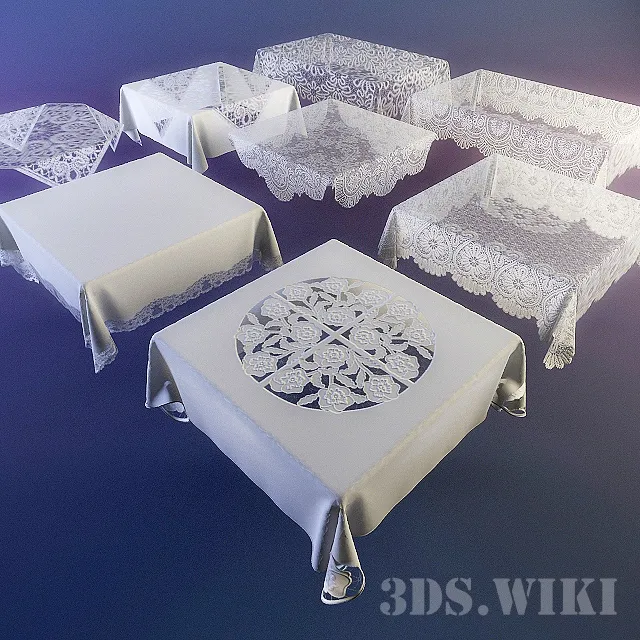 furniture – Tablecloth set 3D Model