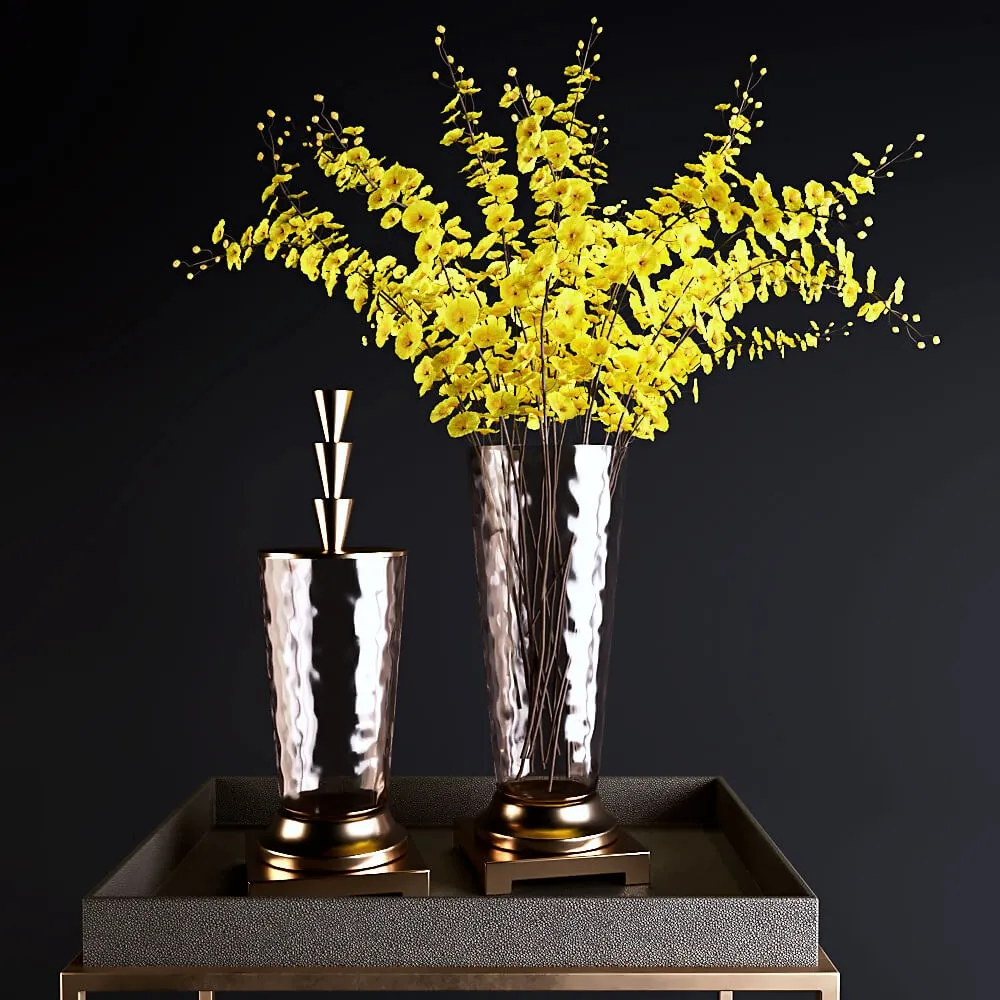 furniture – Tables Rh and yellow flowers 2 3D Model