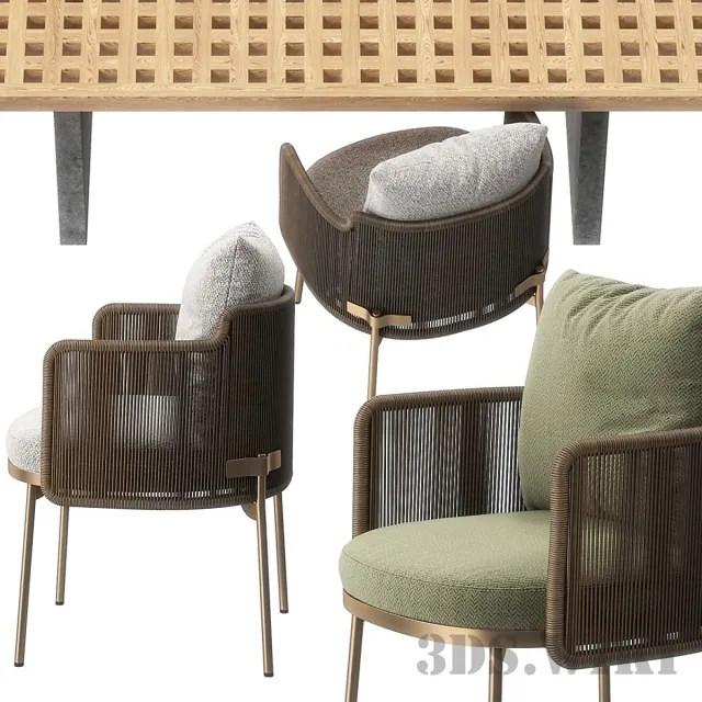 furniture – Tape chair Quadrado table 3D Model