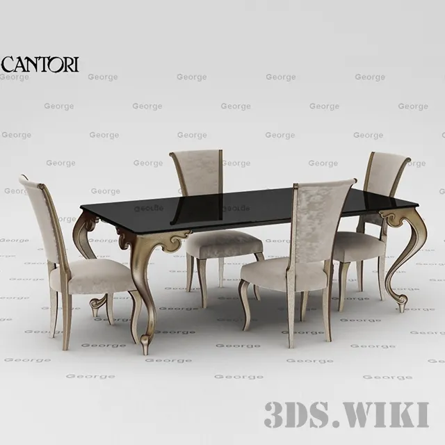 furniture – Tavolo Cantori George table and chair 3D Model