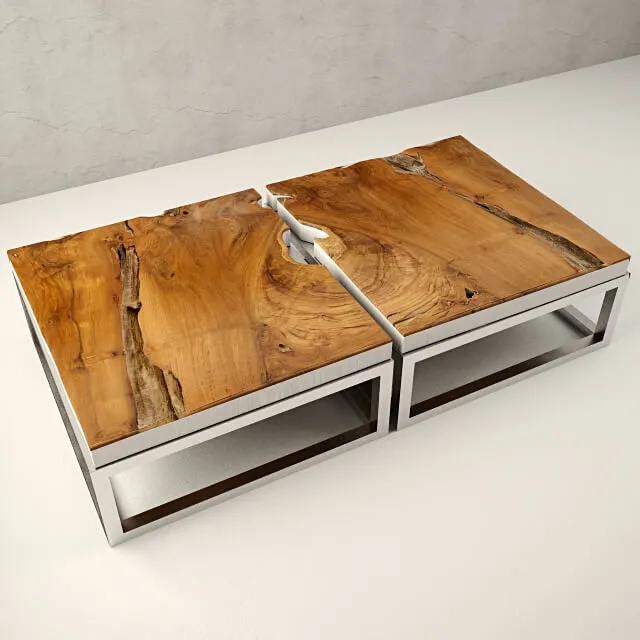 furniture – Teak coffee table 17 3D Model