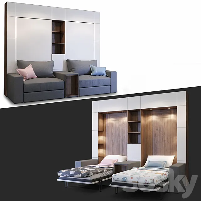 Furniture transformer Olissys Dual Kids 3D Model Furniture transformer Olissys Dual Kids 3D Model