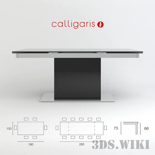 furniture – Transforming table Calligaris Park Glass CS / 4039-GR 3D Model