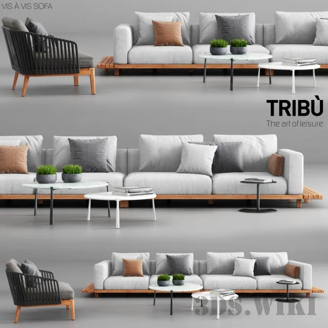 furniture – Tribu Vis a Vis Sofa and Chair 3D Model