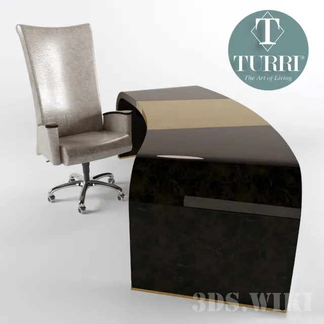 furniture – Turri desk and chair 3D Model furniture – Turri desk and chair 3D Model