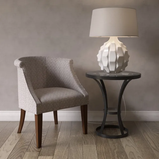 furniture – Uttermost_Arthure Accent Chair Tomasso Accent Table Guerina Table Lamp 3D Model