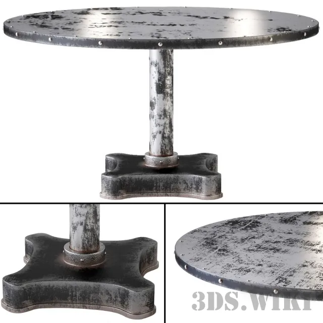 furniture – Viktor metal dining table 3D Model