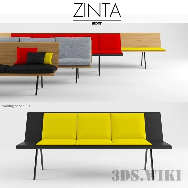 furniture – Waiting Room Sofas – Zinta 3D Model