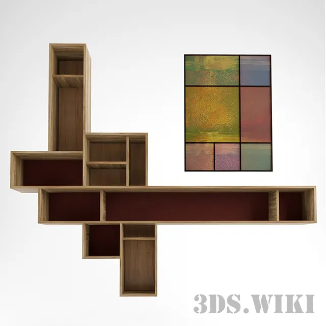 furniture – Wall shelves and paintings 3D Model furniture – Wall shelves and paintings 3D Model