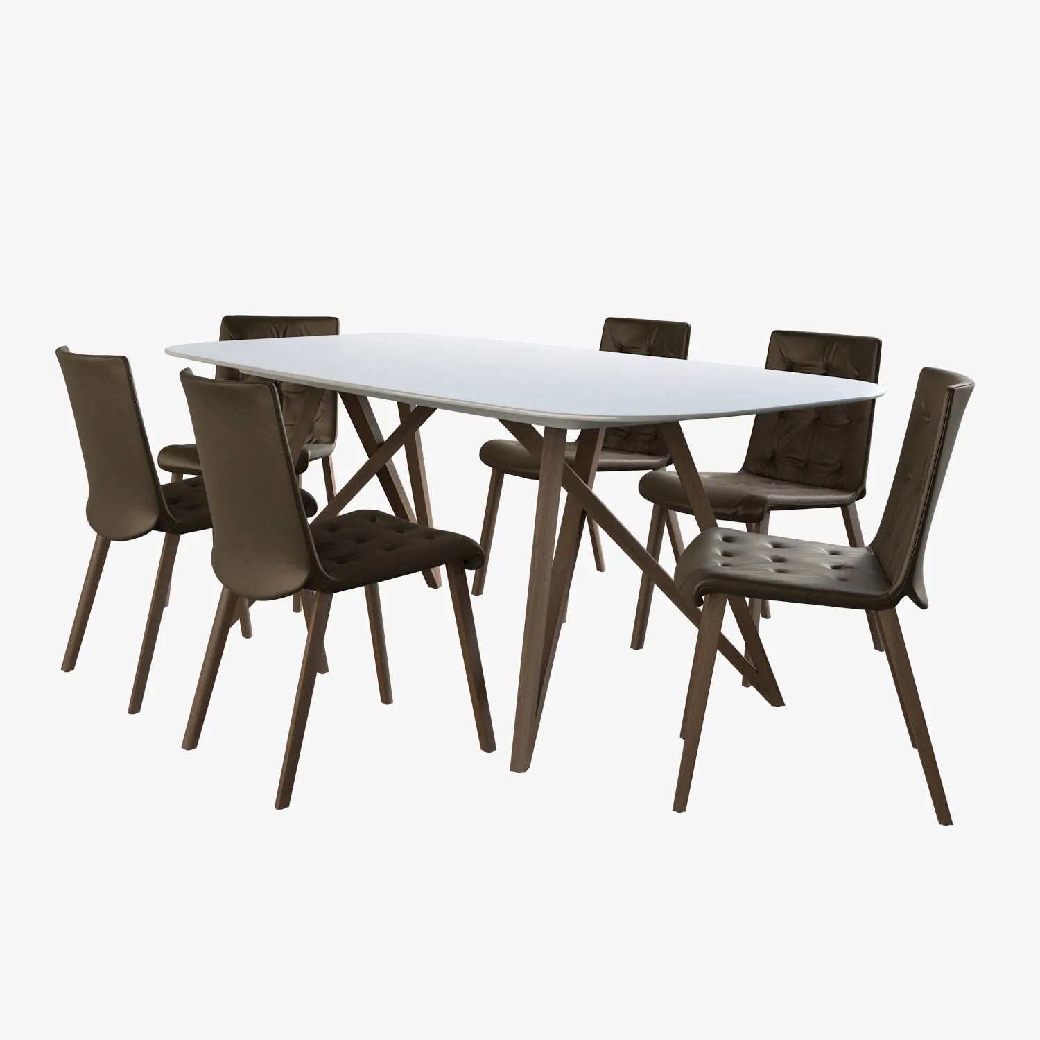 furniture – Walter Knoll table with chairs 3D Model