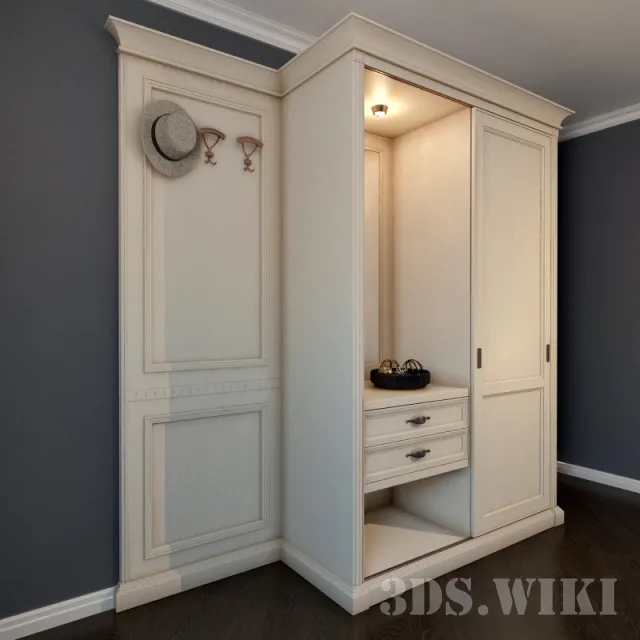 furniture – Wardrobe with hanger for hallway 3D Model furniture – Wardrobe with hanger for hallway 3D Model