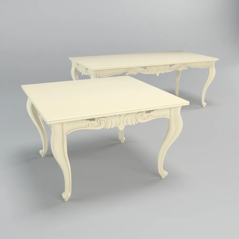 furniture – White table 0667 3D Model