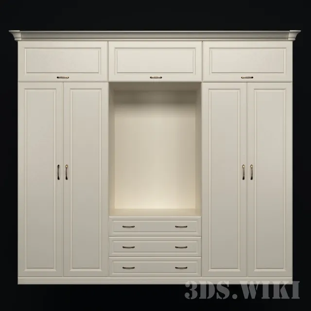 furniture – White wardrobe for clothes 3D Model furniture – White wardrobe for clothes 3D Model
