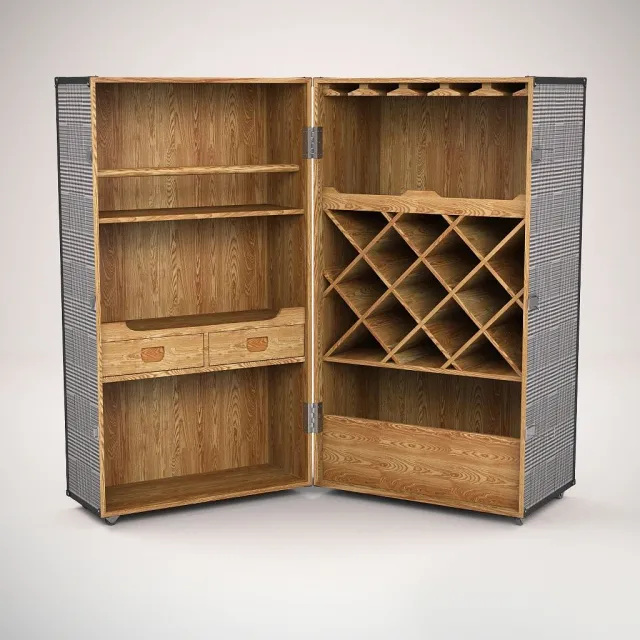 furniture – Wine cabinet Eichholtz wine cabinet Dixon black and white 3D Model