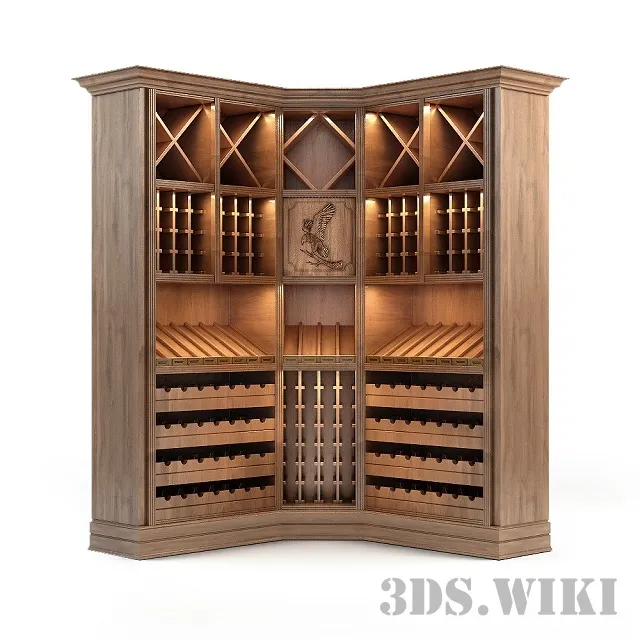 furniture – Wine corner cabinet showcase 3D Model furniture – Wine corner cabinet showcase 3D Model