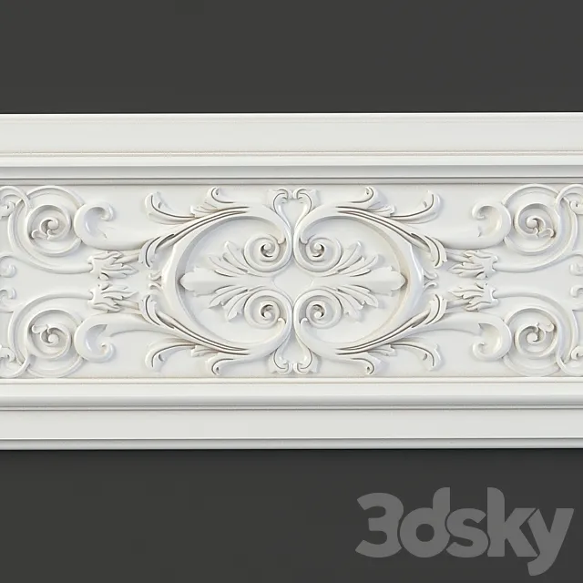 Furniture with carved facade element 3D Model