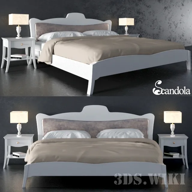 furniture – Wood Frame Bed 3D Model