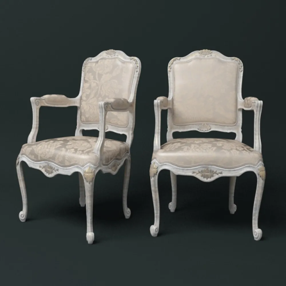 furniture – Wooden armchair in a classic style 3D Model