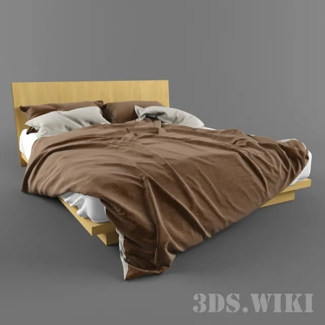 furniture – Wooden bed 3D Model