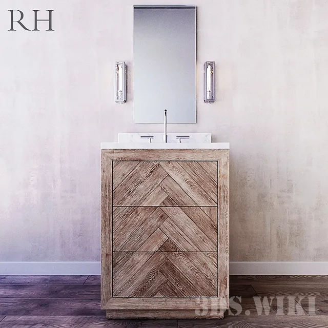 furniture – Wooden chest of drawers Restoration Hardware 3D Model