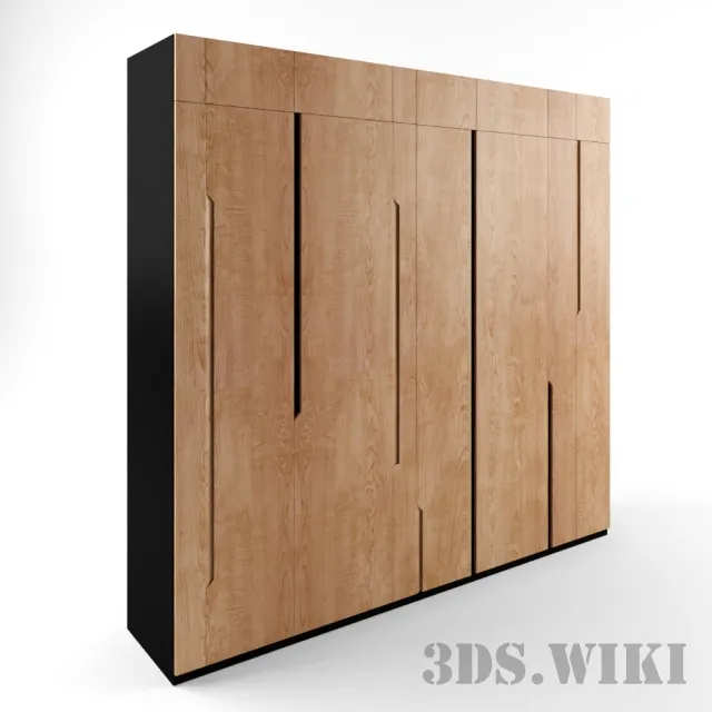 furniture – Wooden compartment wardrobe 3D Model