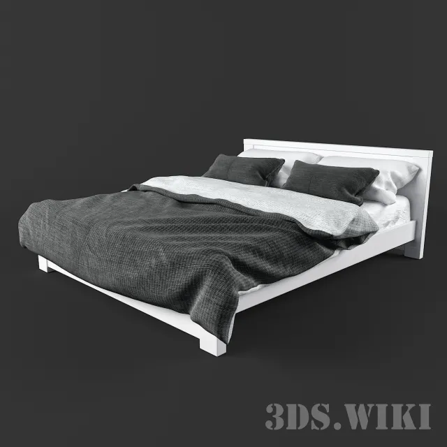 furniture – Wooden Double Bed 3D Model