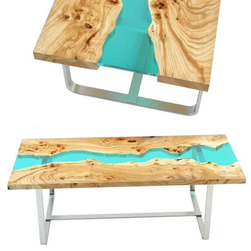 furniture – Wooden table River 3D Model