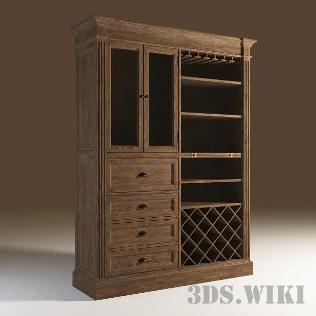 furniture – Wooden wine cabinet 3D Model